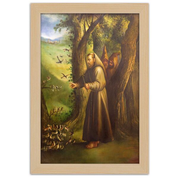 Plakat w ramie naturalnej, Święty Franciszek z Asyżu