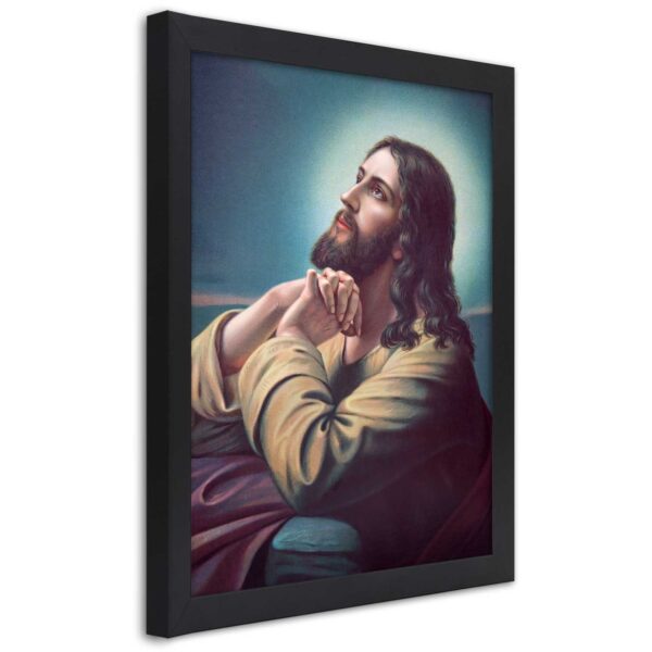 Plakat w ramie czarnej, Jezus modlący się