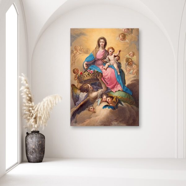 Obraz Deco Panel, Matka Boska z Dzieciątkiem wśród aniołów, Segowia