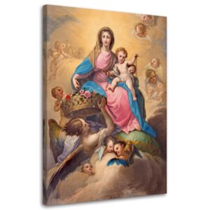 Obraz na płótnie, Matka Boska z Dzieciątkiem wśród aniołów, Segowia