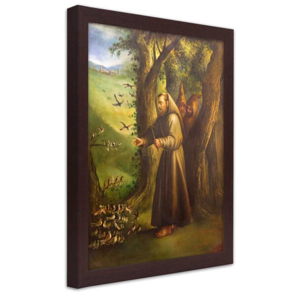 Plakat w ramie brązowej, Święty Franciszek z Asyżu