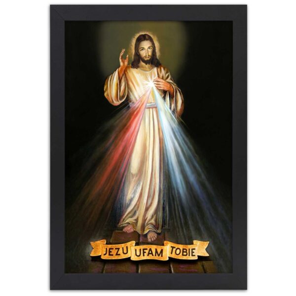 Plakat w ramie czarnej, Jezu ufam Tobie