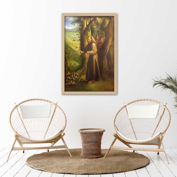 Plakat w ramie naturalnej, Święty Franciszek z Asyżu