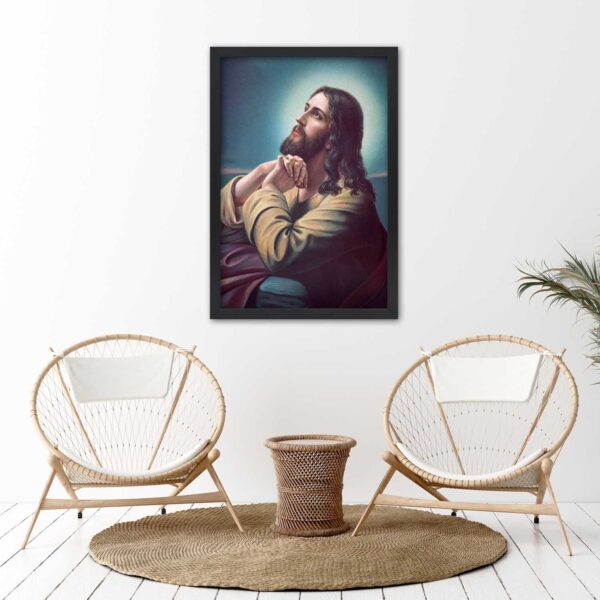 Plakat w ramie czarnej, Jezus modlący się